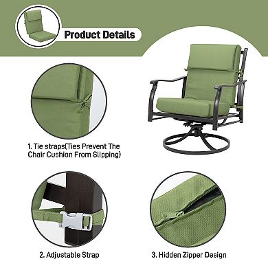 Aoodor Patio High Back Chair Cushions Set of 4, 46x21x4 Inches(Only Cushions)