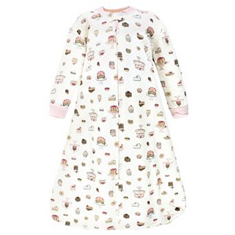 Hudson Baby Infant Girl Premium Quilted Long Sleeve Sleeping Bag and Wearable Blanket, Sweet Bakery
