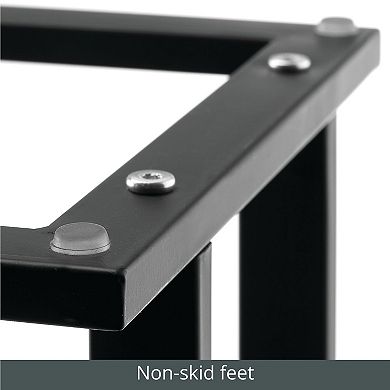 mDesign Metal Tall 2-Tier Free-standing Bathroom Towel Rack - Matte Black