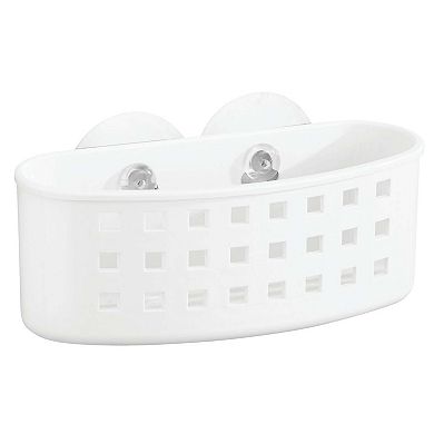 mDesign Suction Shower Caddy Storage Basket - Soap/Sponge Holder, 3 Pack