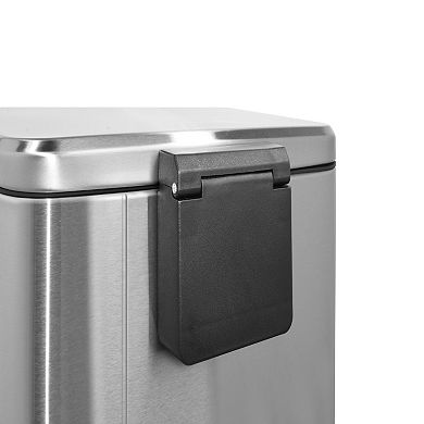 8 Gal./30 L and 1.3 Gal./5 L Rectangular Stainless Steel Step-on Trash Can Set for Kitchen, Bathroom