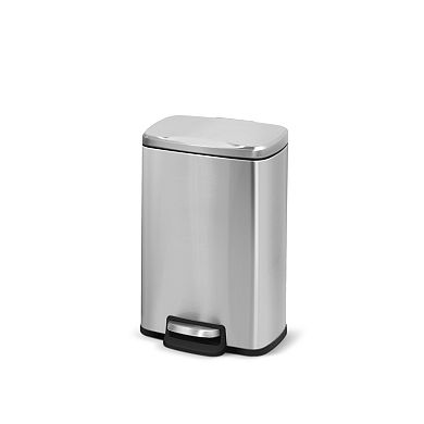 8 Gal./30 L and 1.3 Gal./5 L Rectangular Stainless Steel Step-on Trash Can Set for Kitchen, Bathroom