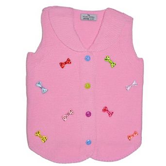 Sleeveless Sweaters For Girls - Button Front Cardigan in Sizes Infant to Toddler
