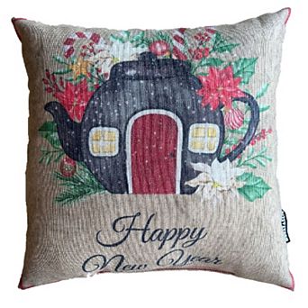 New Year Themed Design Pillow Cover for Holiday Decorating