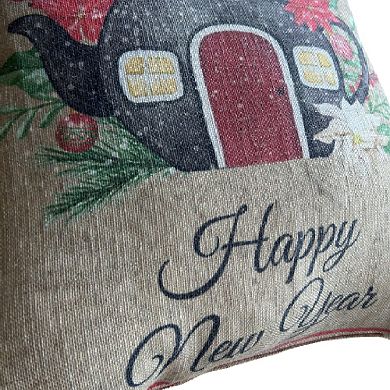 New Year Themed Design Pillow Cover for Holiday Decorating