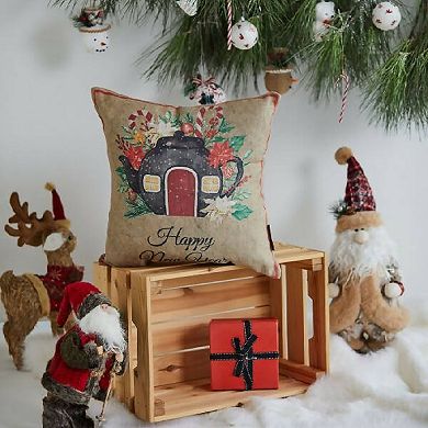 New Year Themed Design Pillow Cover for Holiday Decorating