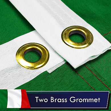 G128 Combo Set: American 100D 3x5 Ft AND Italy 100D 3x5 Ft Printed Polyester Flags