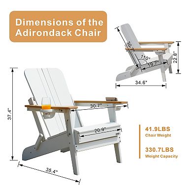 All-Weather, Foldable Outdoor Adirondack Chair