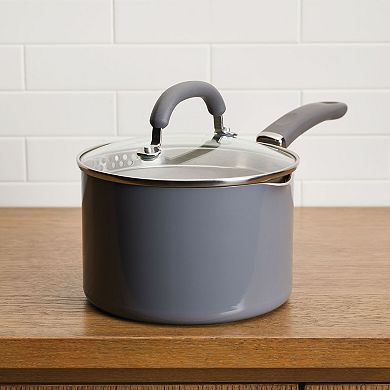 Rachael Ray® Create Delicious 3-qt. Nonstick Straining Induction Sauce Pan with Lid