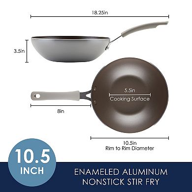 Rachael Ray® Cook + Create 10.5-in. Aluminum Nonstick Wok Frypan