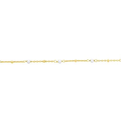 Argento Bella Freshwater Cultured Pearl Beaded Anklet