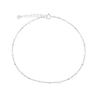 Argento Bella Freshwater Cultured Pearl Beaded Anklet