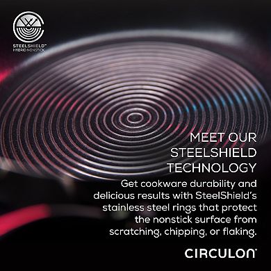 Circulon® SteelShield Hybrid 3-qt. Nonstick Induction Saucepan with Straining Lid
