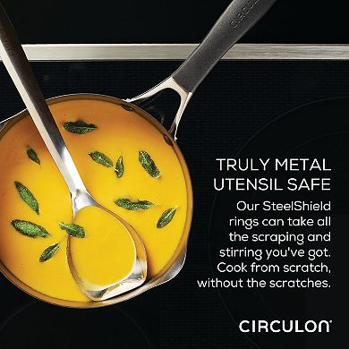 Circulon® SteelShield Hybrid 3-qt. Nonstick Induction Saucepan with Straining Lid
