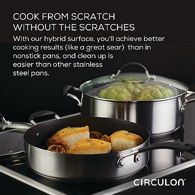 Circulon® SteelShield Hybrid 3-qt. Nonstick Sauté Pan with Lid