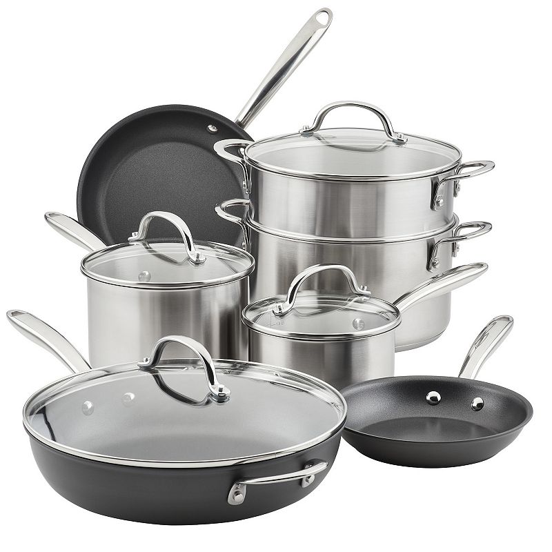 UPC 051153700330 product image for Rachael Ray® 11-pc. Stainless Steel & Hard Anodized Nonstick Cookware Induction  | upcitemdb.com