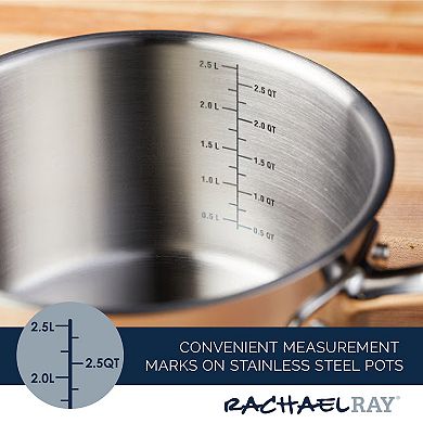 Rachael Ray® 11-pc. Stainless Steel & Hard Anodized Nonstick Cookware Induction Pots & Pans Set