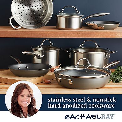 Rachael Ray® 11-pc. Stainless Steel & Hard Anodized Nonstick Cookware Induction Pots & Pans Set