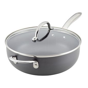 Rachael Ray® 4-qt Hard Anodized Nonstick Saucier Saucepan with Helper Handle & Lid