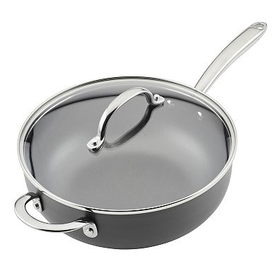 Rachael Ray® 4-qt. Hard Anodized Nonstick Saucier Saucepan with Helper Handle & Lid