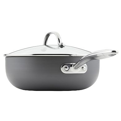 Rachael Ray® 4-qt. Hard Anodized Nonstick Saucier Saucepan with Helper Handle & Lid