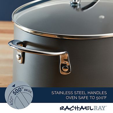 Rachael Ray 8-qt. Hard Anodized Nonstick Cookware Oval Stockpot with Lid