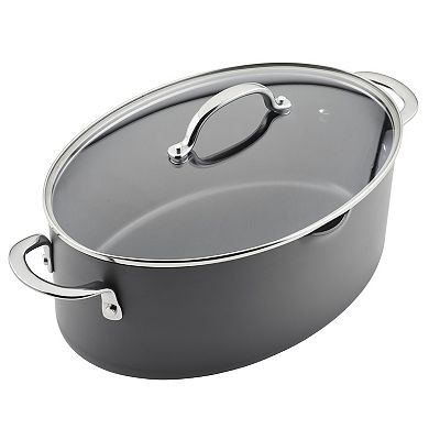 Rachael Ray 8-qt. Hard Anodized Nonstick Cookware Oval Stockpot with Lid