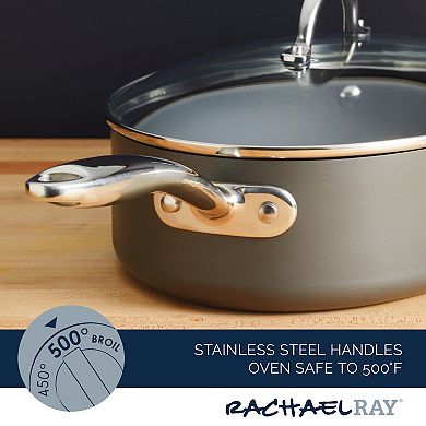 Rachael Ray® 5-qt. Hard Anodized Nonstick Oval Sauté Pan with Helper Handle & Lid