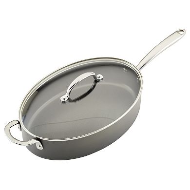 Rachael Ray® 5-qt. Hard Anodized Nonstick Oval Sauté Pan with Helper Handle & Lid