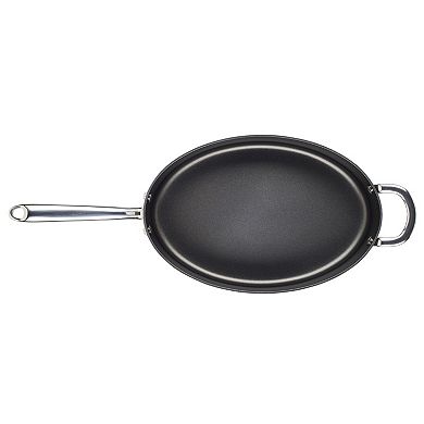 Rachael Ray® 5-qt. Hard Anodized Nonstick Oval Sauté Pan with Helper Handle & Lid