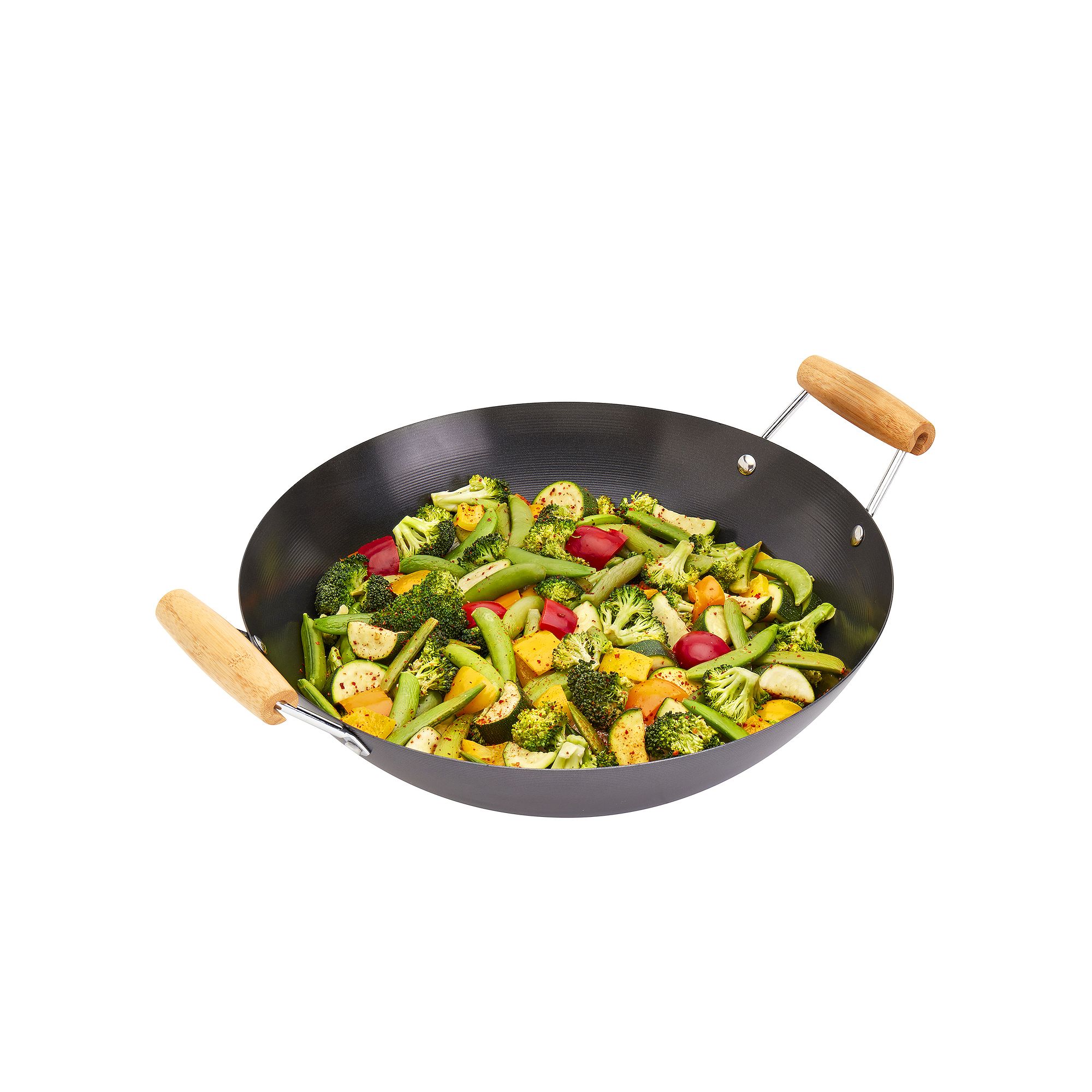 Infuse 14-in. Open Wok with Two Side Handles, Black