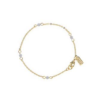 1928 Gray Simulated Pearl Station Bracelet