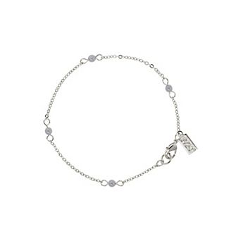 1928 Gray Simulated Pearl Station Bracelet