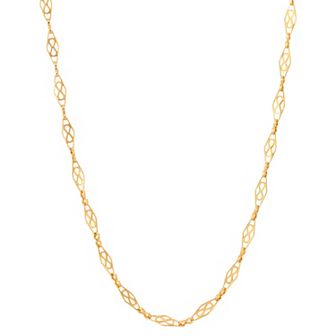 1928 Gold Tone Fancy Link Chain Necklace