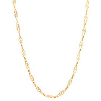 1928 Gold Tone Fancy Link Chain Necklace
