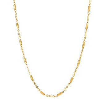 1928 Gold Tone Tube Link Chain Necklace