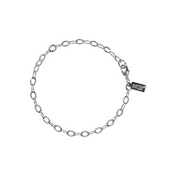 1928 Silver Tone Circular Link Chain Bracelet