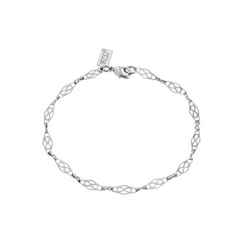 1928 Silver Tone Fancy Link Chain Bracelet