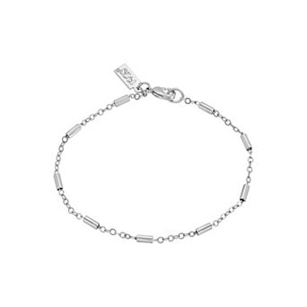 1928 Silver Tone Tube Link Chain Bracelet