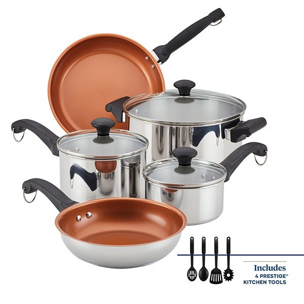 Farberware Classic Stainless Steel Cookware Pots and Pans Set, 15