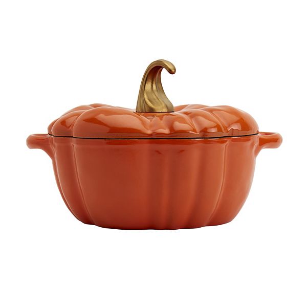 Cooks Essentials 3.5 qt Cast Iron Pumpkin Pot 