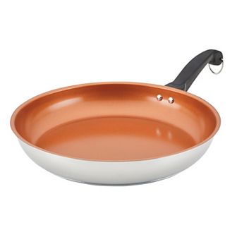Farberware® Classic Traditions 12.5 in Stainless Steel Ceramic Nonstick Induction Frypan