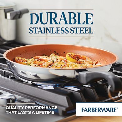 Farberware® Classic Traditions 12.5-in. Stainless Steel Ceramic Nonstick Induction Frypan