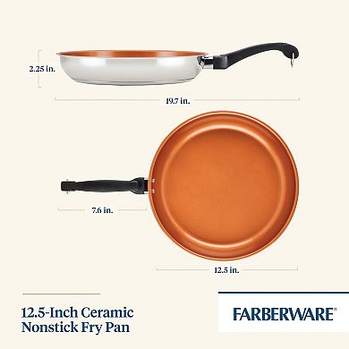 Farberware® Classic Traditions 12.5-in. Stainless Steel Ceramic Nonstick Induction Frypan