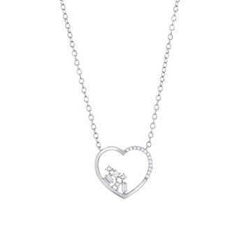 Divine Gold Sterling Silver Diamond Accent Heart Pendant Necklace