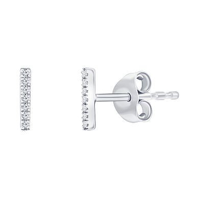 Divine Gold Sterling Silver Diamond Accent Stud Earrings 3-piece Set
