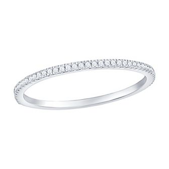 Divine Gold Sterling Silver Diamond Accent Eternity Ring Band