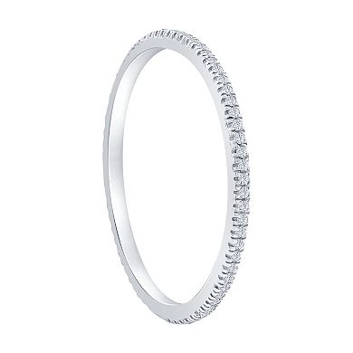 Divine Gold Sterling Silver Diamond Accent Eternity Ring Band