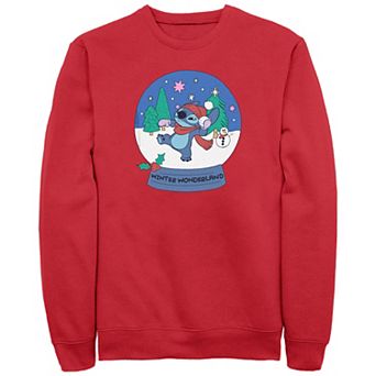 Disney's Lilo & Stitch Men's Winter Wonderland Snow globe Stitch Fleece
