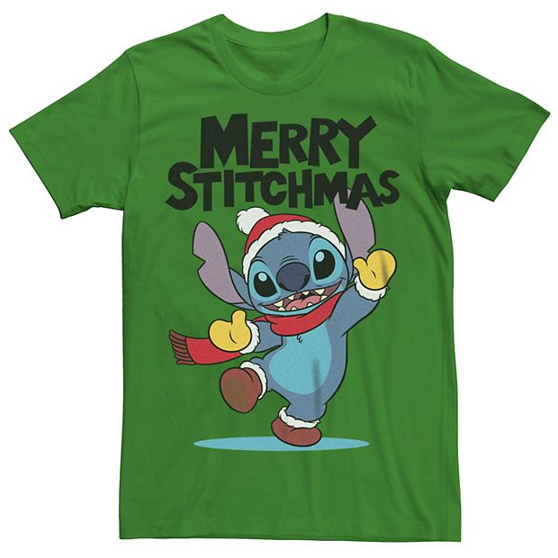 Disney's Lilo & Stitch Men's Merry Christmas Stitch Tee, Size: XL, Med Green